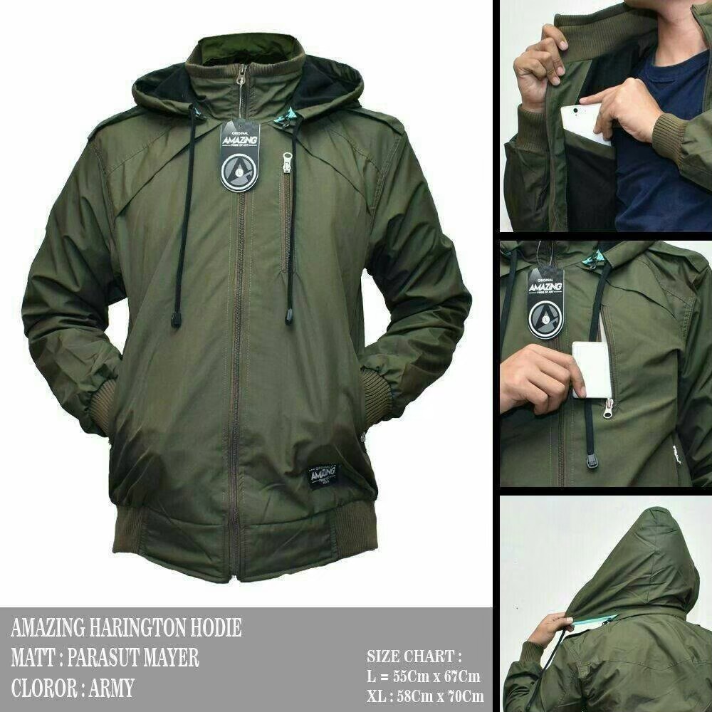 Jaket harrington hoodie store