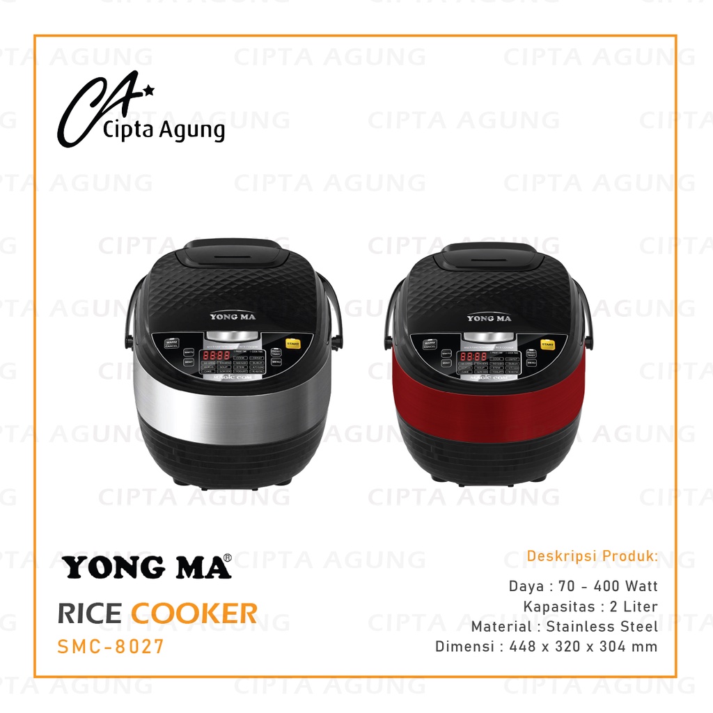 Jual MAGIC COM DIGITAL RICE COOKER 2 L YONGMA SMC-8027 SMC8027 SMC 8027 ...