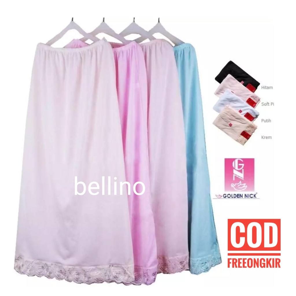 Jual Rok Dalam Panjang Wanita Androk Dalaman Renda Golden Nick Renda ...