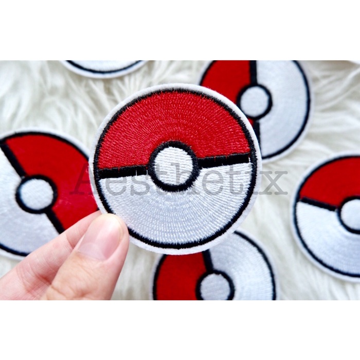 Pokemon Iron on Patches. Pokeball Marker Iron on Patches for