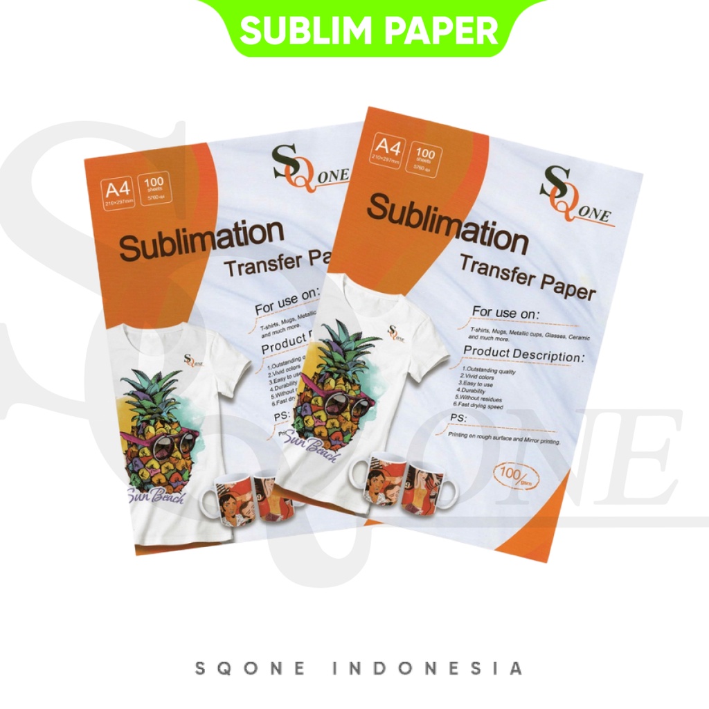 Jual Kertas Sublim Ukuran A4 Sublimation Paper A4 Isi 100 Lembar Sqone