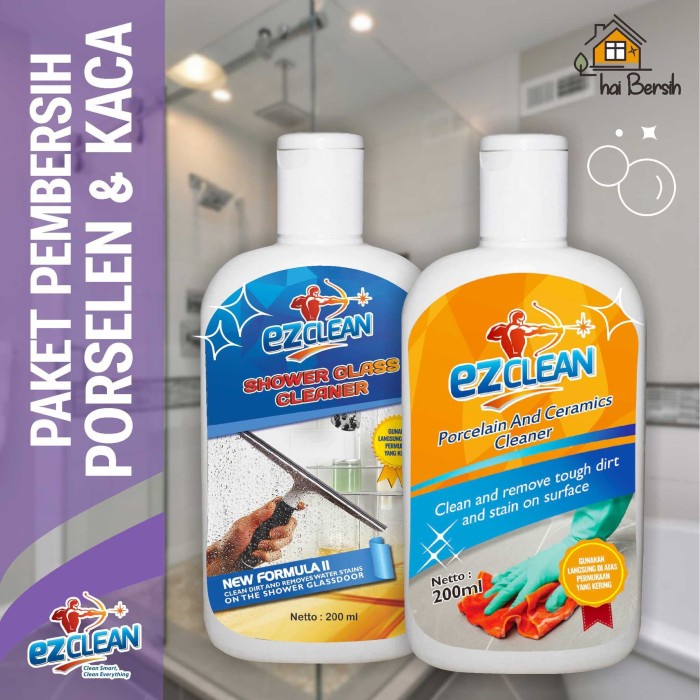 Jual Ezclean Paket Glass Porcelain Cleaner Pembersih Kaca And Kamar