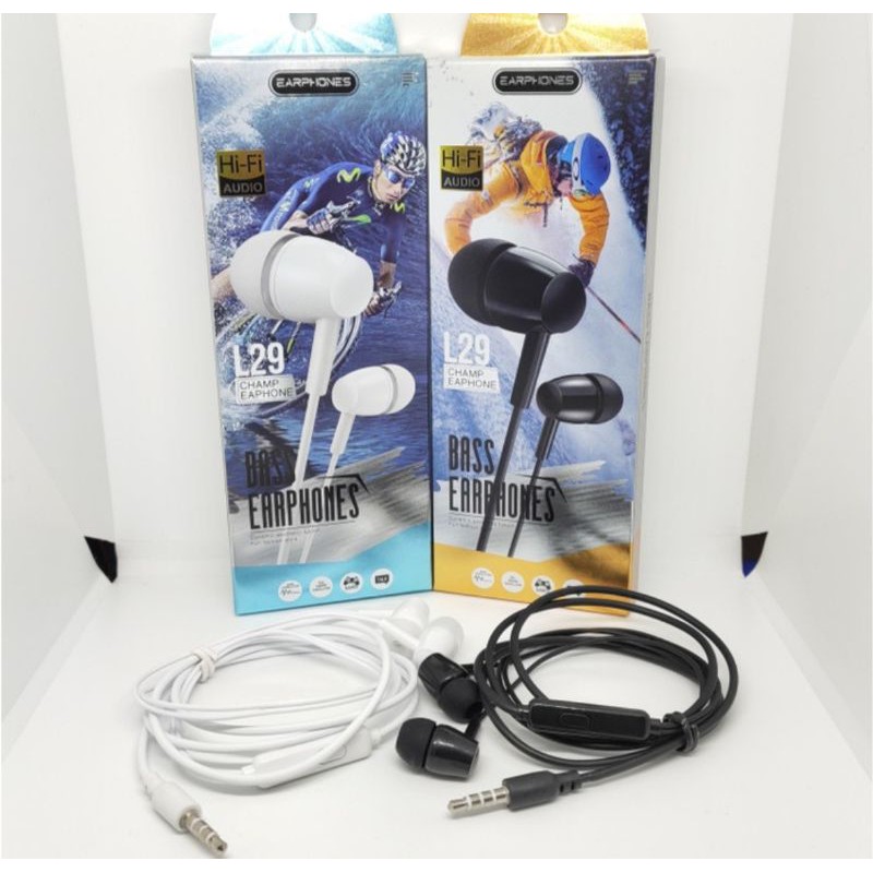 Jual Headset Earphones L29 Bass Universal Phone Handsfree HF