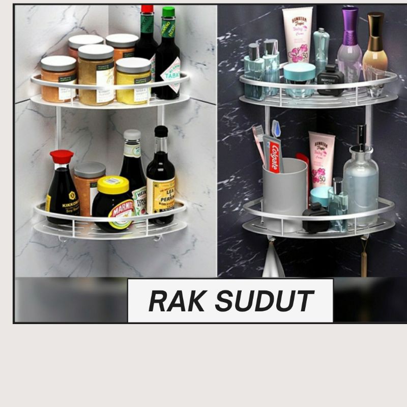 Jual Rak Kamar Mandi Sudut Rak Dinding Serbaguna 2 Susun Berbahan ...