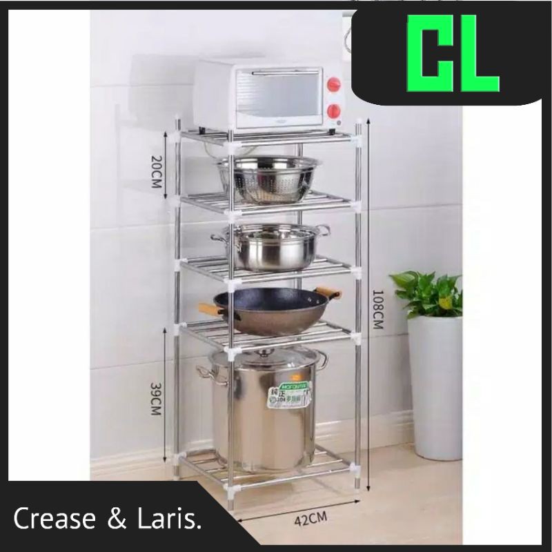 Jual LC Rak Peralatan Dapur susun tingkat kokoh Rak Penyimpanan Panci 2 ...