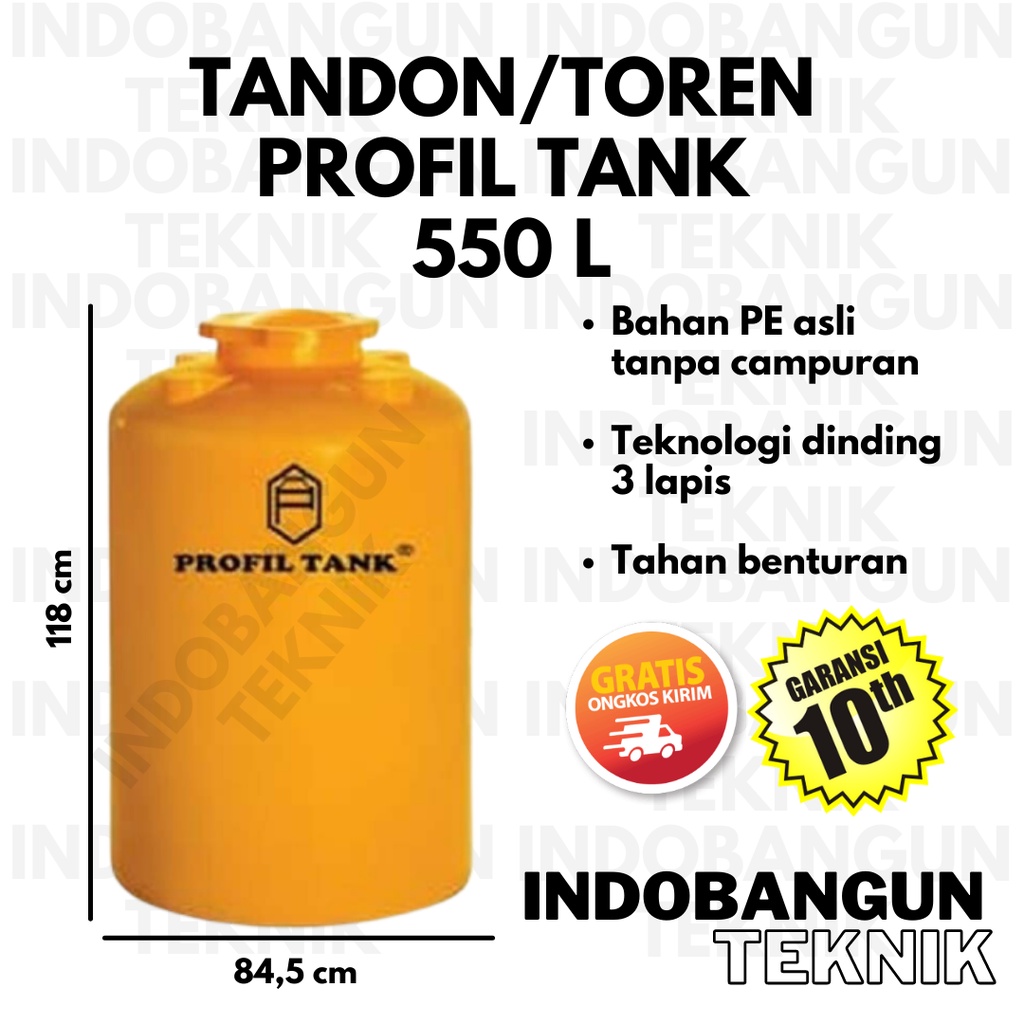 Jual Tandon Toren Tangki Air Profil Tank 500 Liter 550 Liter Tda Harga Murah Garansi 10 Tahun 8463