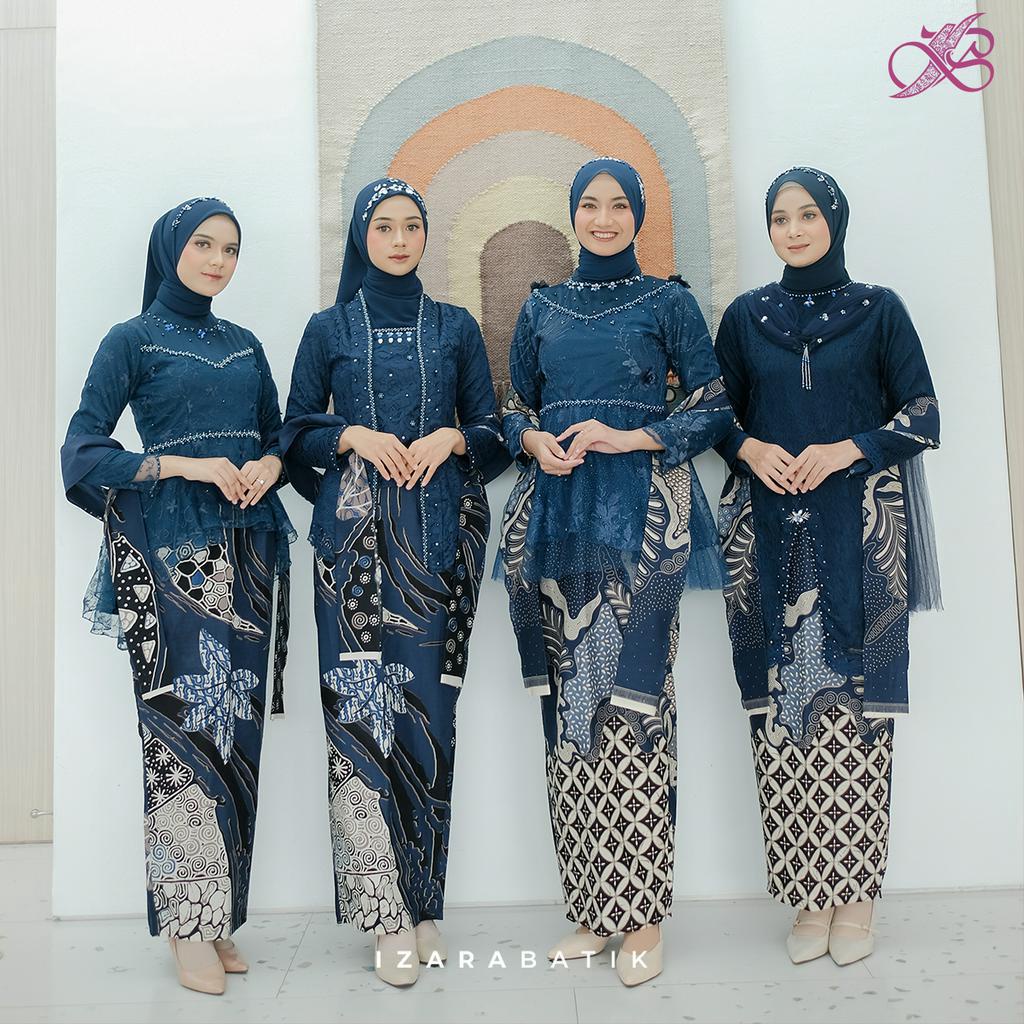 Jual Kebaya Navy Series - Setelan Baju Kebaya Batik Modern Couple ...