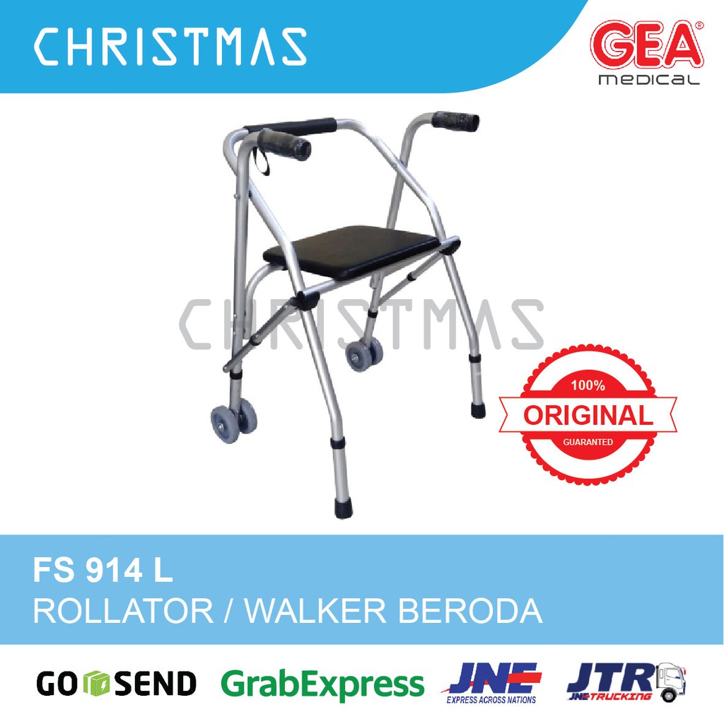 Jual Rollator Roda Walker Roda GEA Tempat Kursi Duduk Tongkat Jalan ...