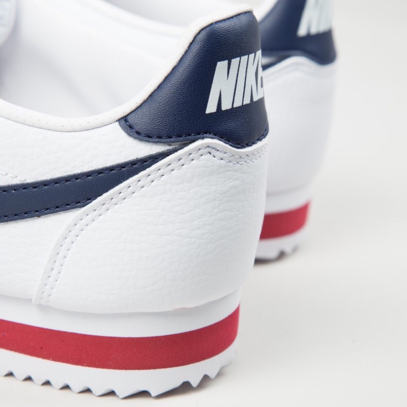 Nike classic cortez leather white/midnight navy-gym red best sale