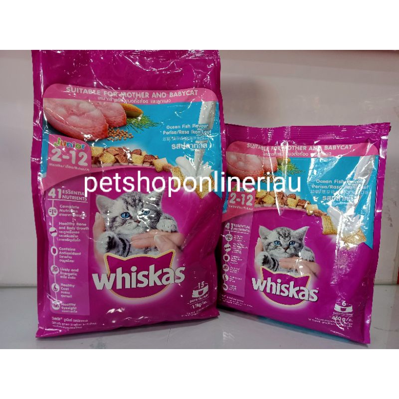 Jual Whiskas junior ocean fish 1,1 kg dan 450 gr Shopee Indonesia