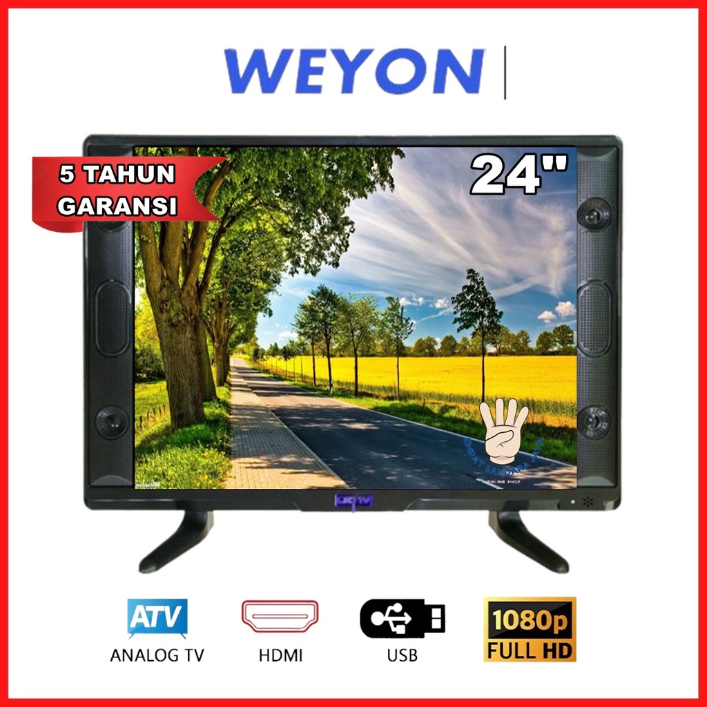 Jual Tv Led 24 Inch Layar Hd Support Hdmi Usb Vga Av Produk Sni