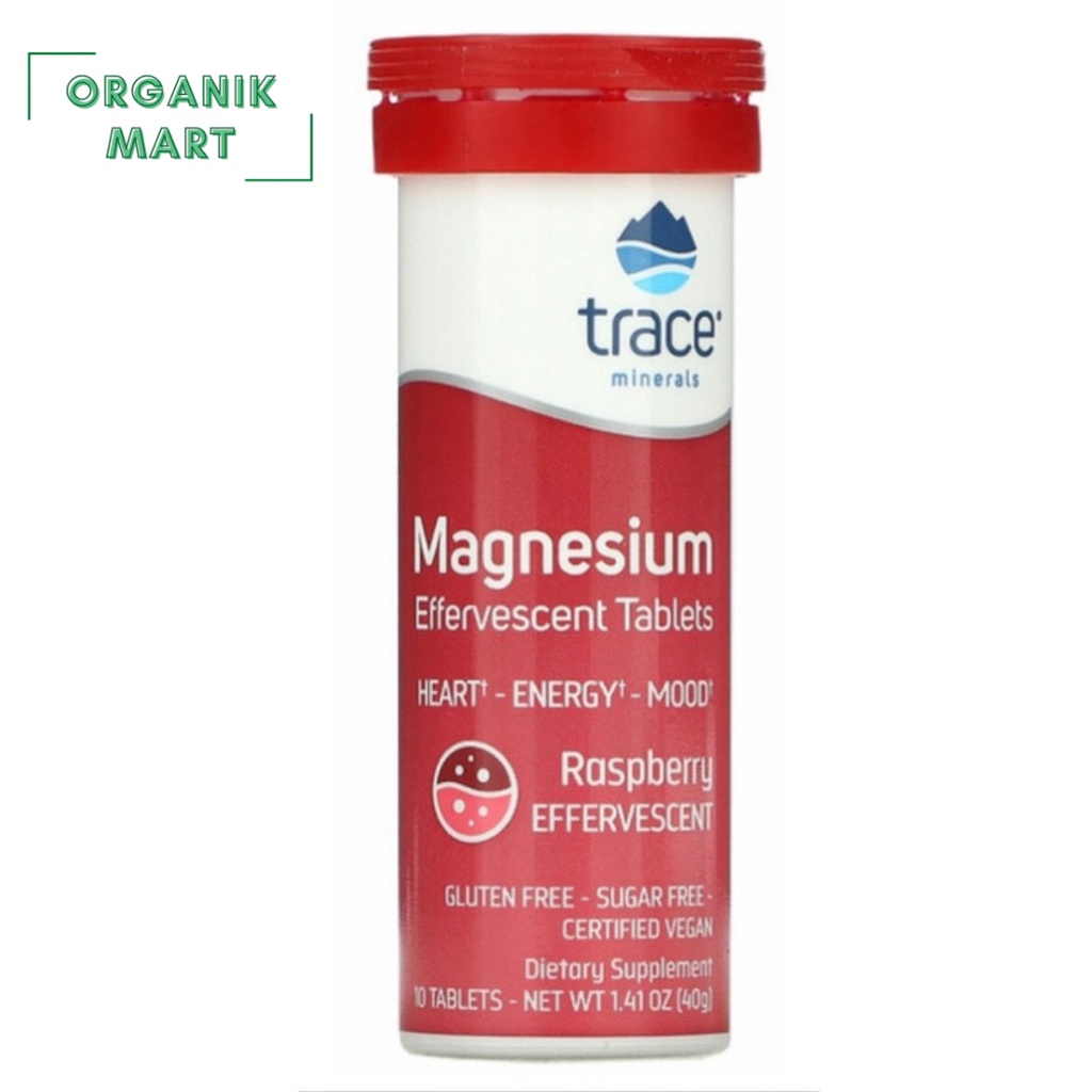 Jual Trace Mineral Magnesium Effervescent Tablets Raspberry 10 Tablets