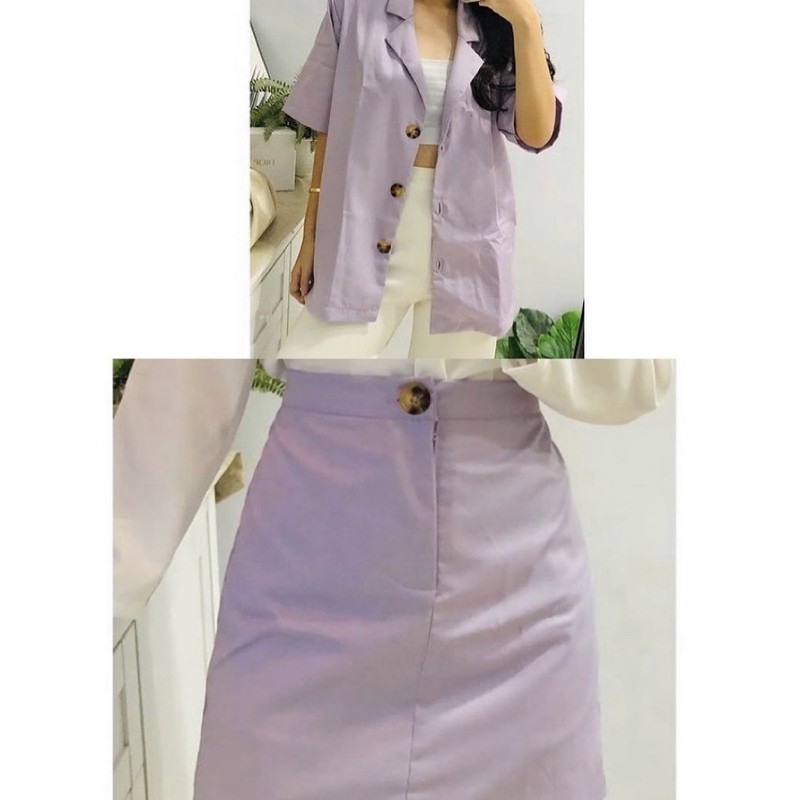Jual one set blazer dan rok | Shopee Indonesia