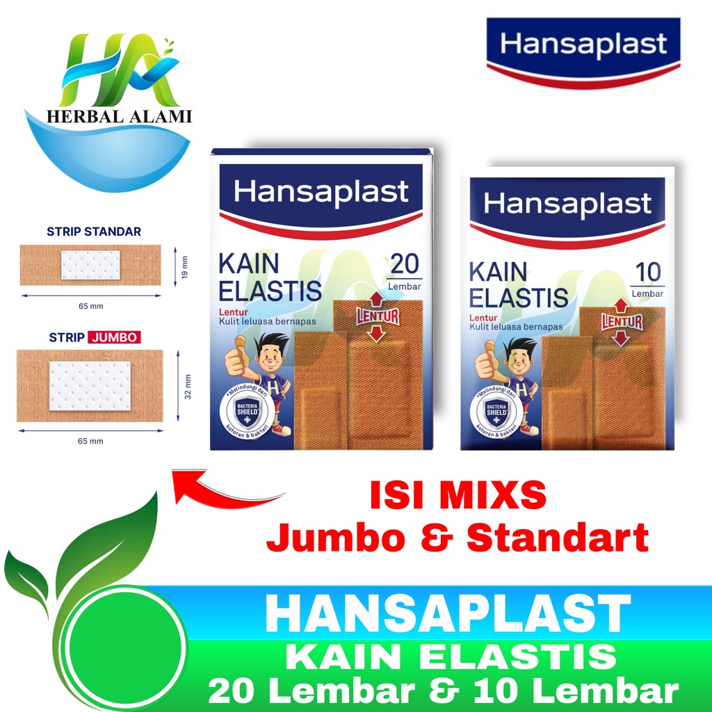 Jual Hansaplast Kain Elastis ISI MIXS Jumbo Standart Plester Luka