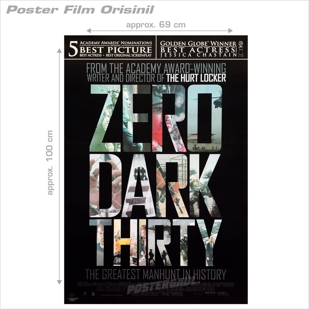 Jual Poster film ZERO DARK THIRTY original Indonesian one sheet 68 x