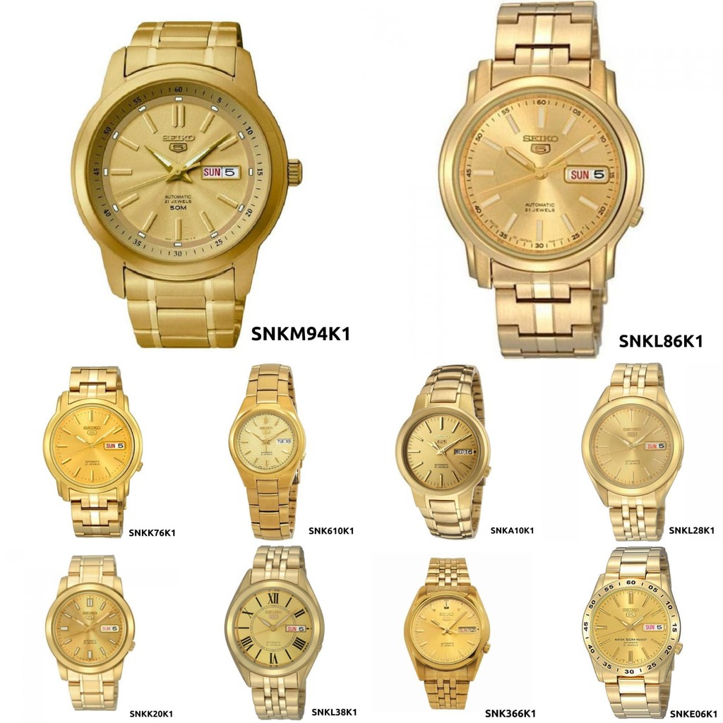 JAM TANGAN PRIA SEIKO 5 FULL GOLD AUTOMATIC ORIGINAL GARANSI RESMI 1 TAHUN