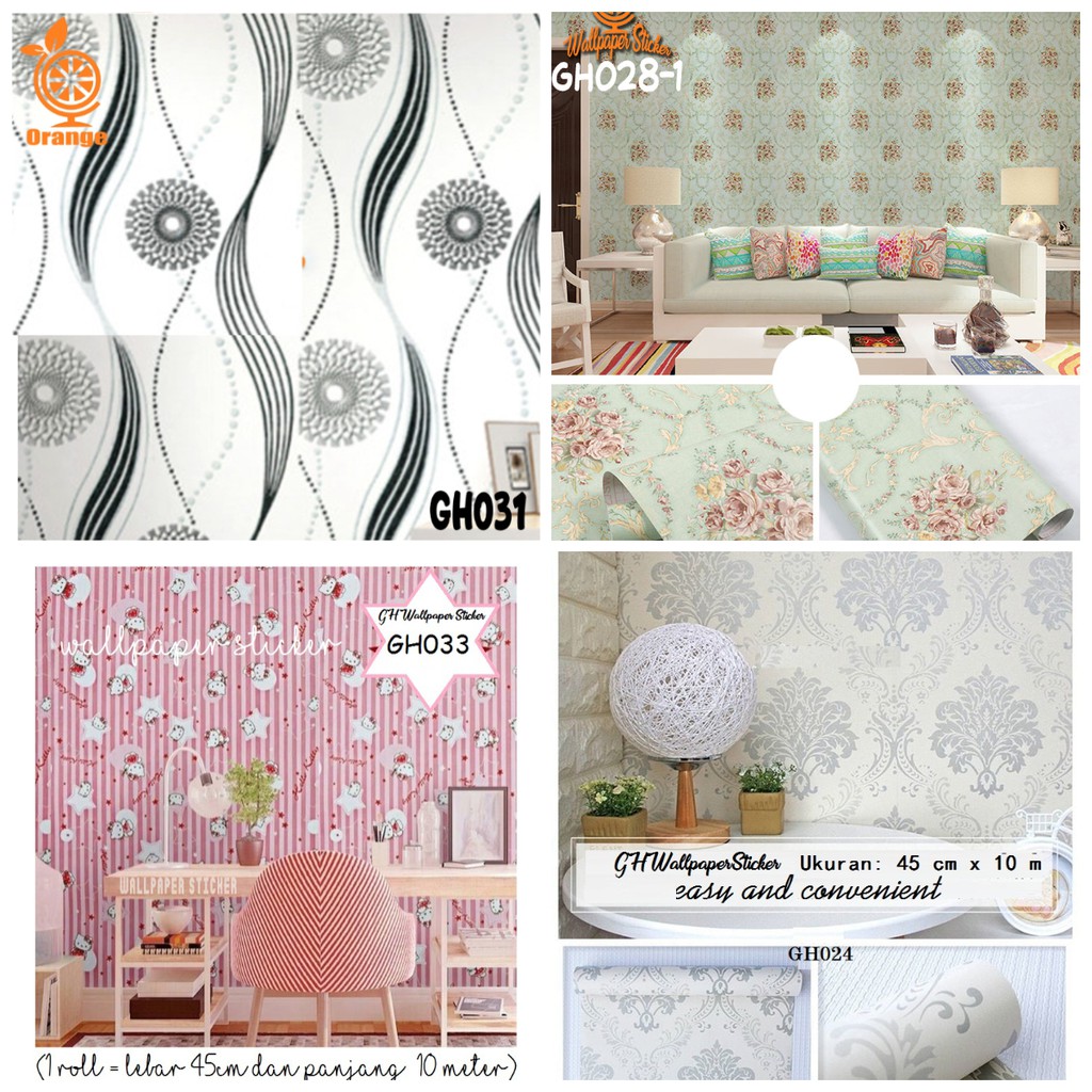 Jual Wallpaper Dinding Ukuran 45cm X 8 meter Stiker Dinding Premium
