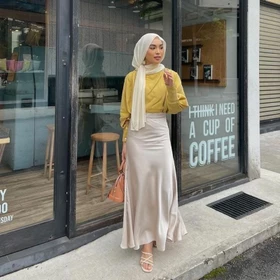 Rok Satin Silk Duyung Elegan S XL