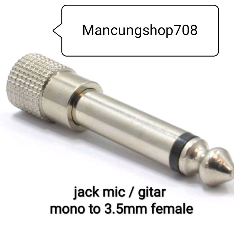 Jual JACK MIC 6.3mm MONO to AUX 3.5mm Female ( Metal ) High Quality ...