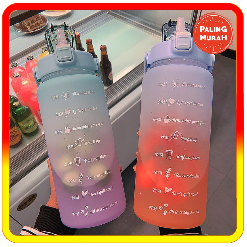 Jual CL - BOTOL MINUM MOTIVASI 2000ML 2 LITER / BOTOL TIME 2 LITER ...