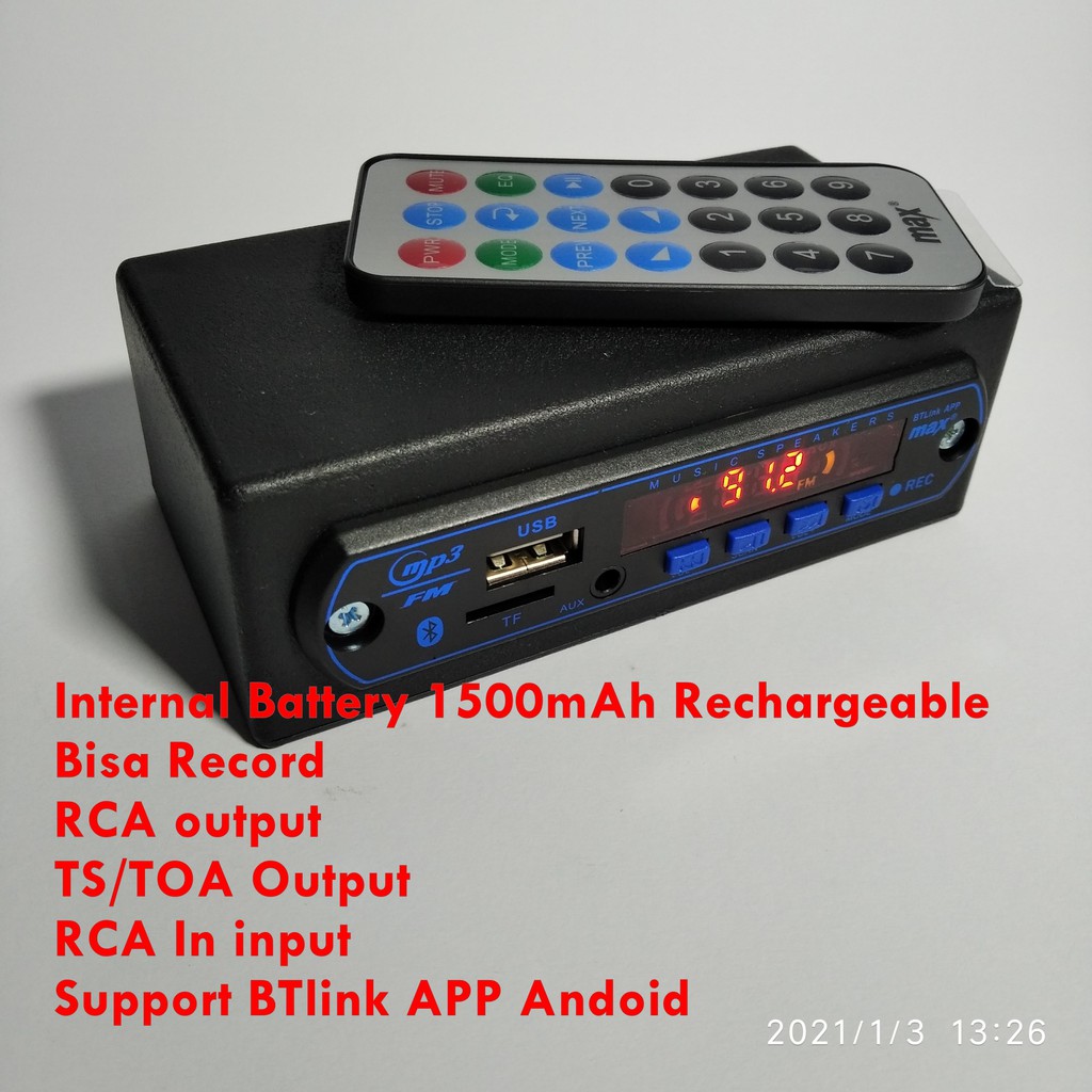Jual Modul MP3 Player Bluetooth Bisa rekam Internal baterai Module