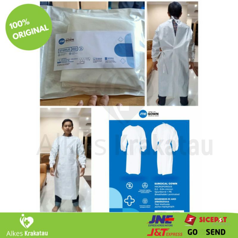 Jual Surgical Gown Me Gown White / Baju APD Putih .me / Bedah / Jubah ...