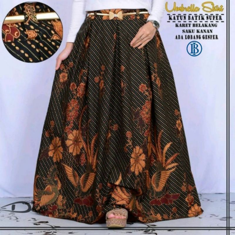 Jual ROK KLOK BATIK KLASIK MODERN ORIGINAL PEKALONGAN ROK PAYUNG ...