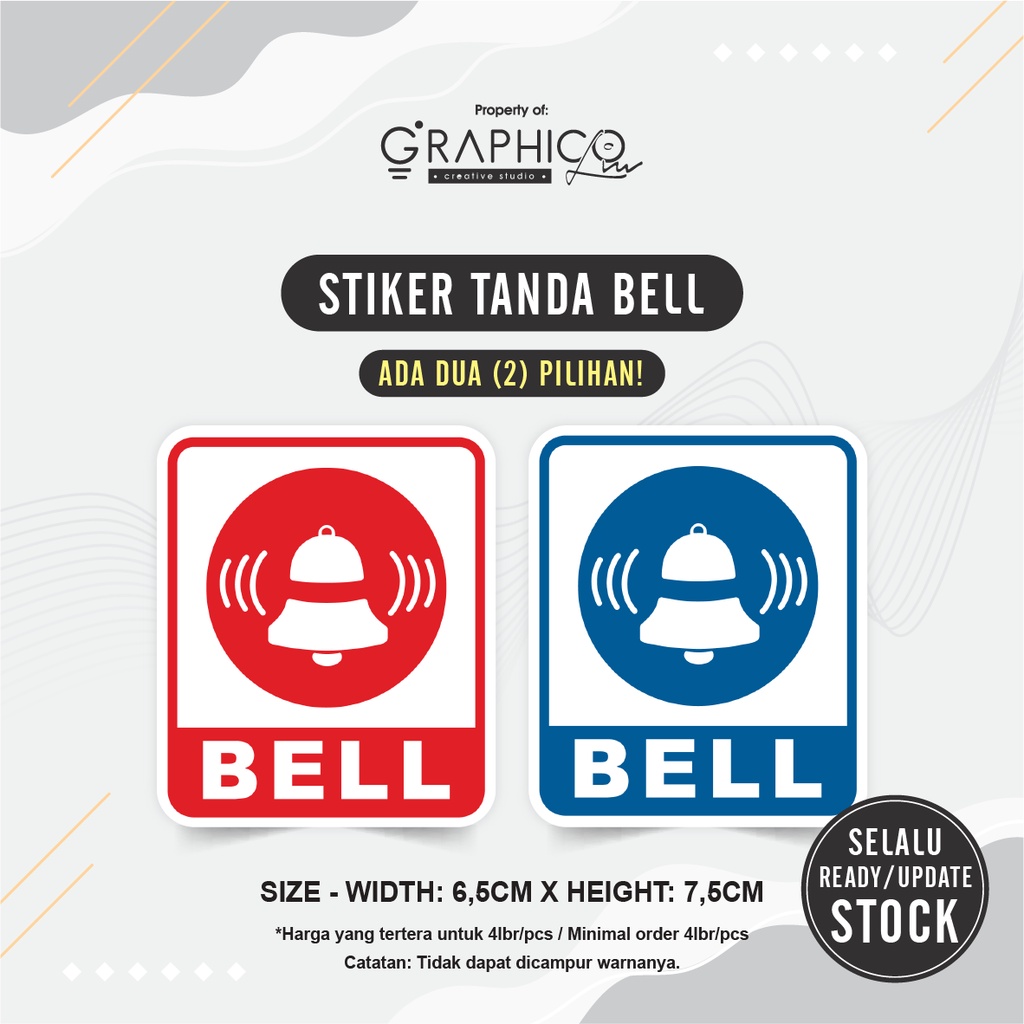Jual Stiker Tanda Bell - Per/4 lbr (7x8cm) | Shopee Indonesia