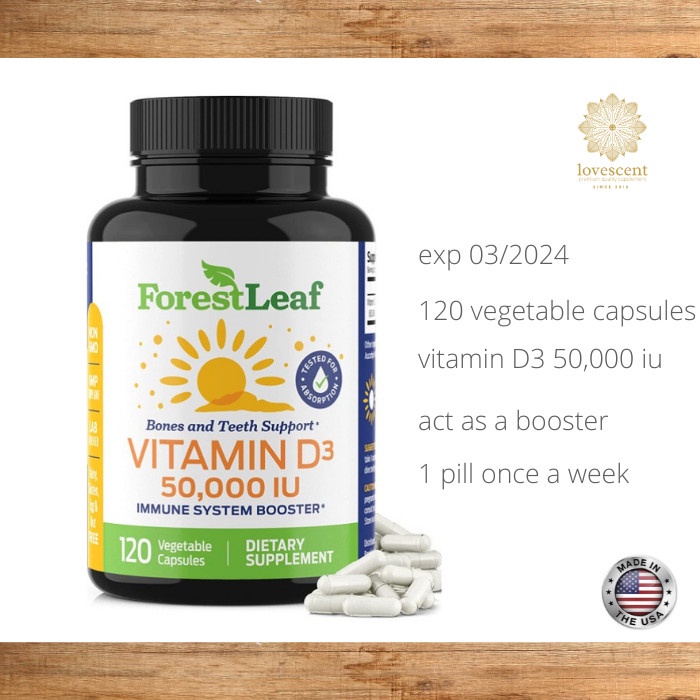 Vitamin D3, 50,000 IU, 120 Vegetable Capsules, 2-pack