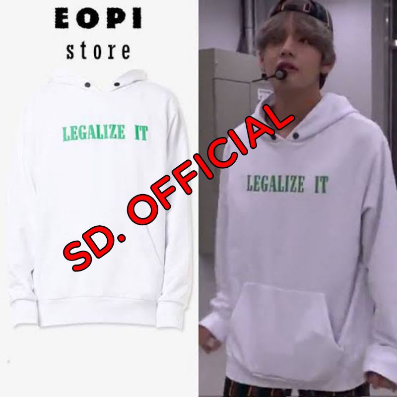 Jual Jaket Hoodie Jumper BTS Taehyung V LEGALIZE IT | Shopee Indonesia