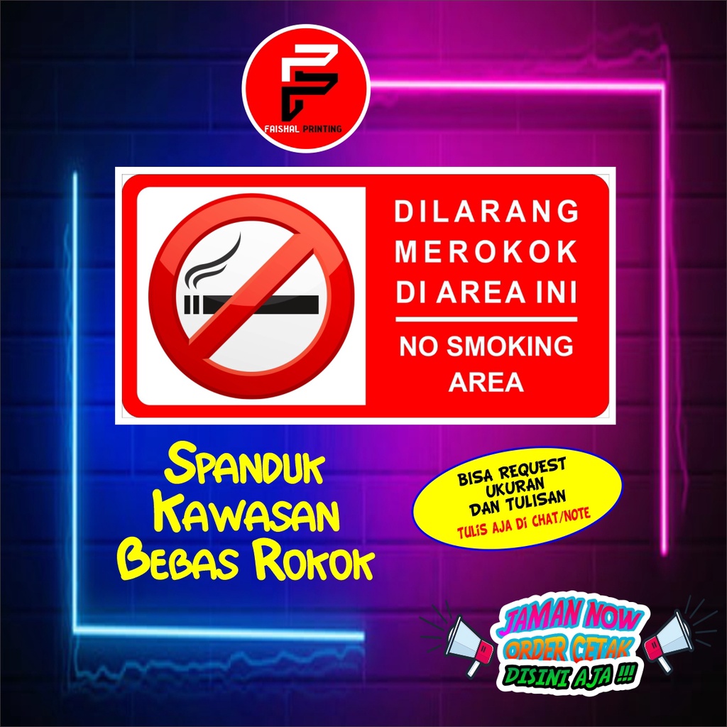 Jual Spanduk Dilarang Merokok/ banner Kawasan Bebas Rokok / Spanduk ...