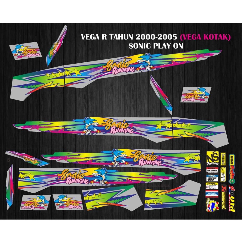 Jual STIKER STRIPING MOTOR VEGA R LAMA TH 2000-2005 MOTIF SONIC ...