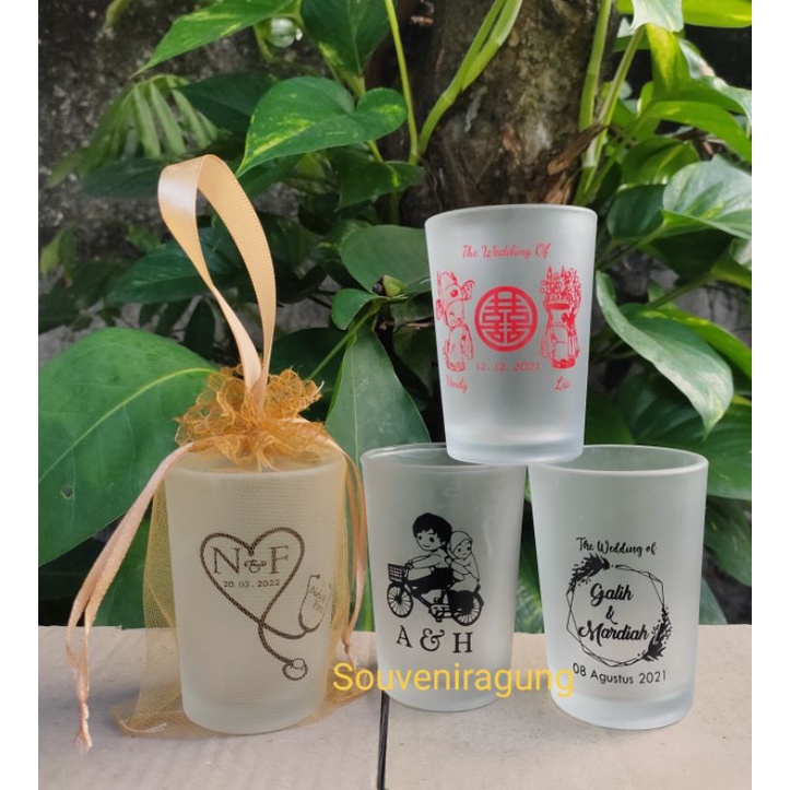 Jual Souvenir Gelas Beling Dove Kemas Mika Custom Nama Gambar Logo Souvenir Pernikahan Shopee 0909