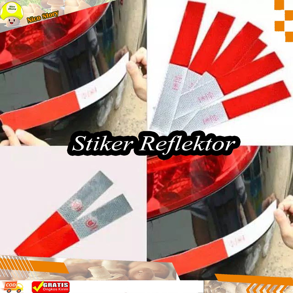 Jual Ncs Cod Stiker Reflector Pemantul Cahaya Malam Hari Sticker Reflektor Warning Sign Merah