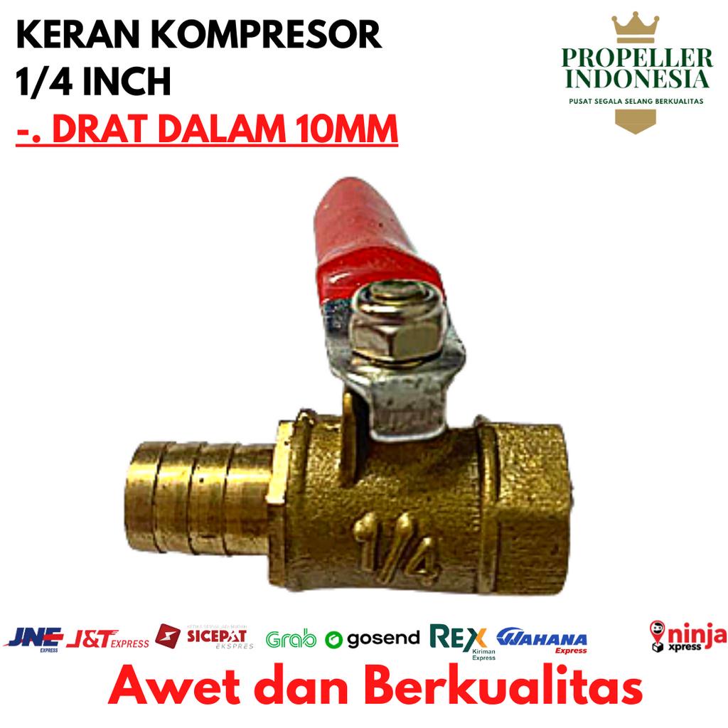 Jual Kran Angin Kompresor Kuningan 1/4Inch Stop Keran Kompresor ...