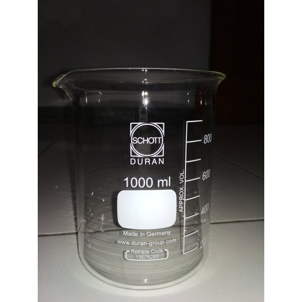 Jual Beaker Glass 1000 Ml Low Form Duran Gelas Piala 1 Liter Shopee Indonesia 0168