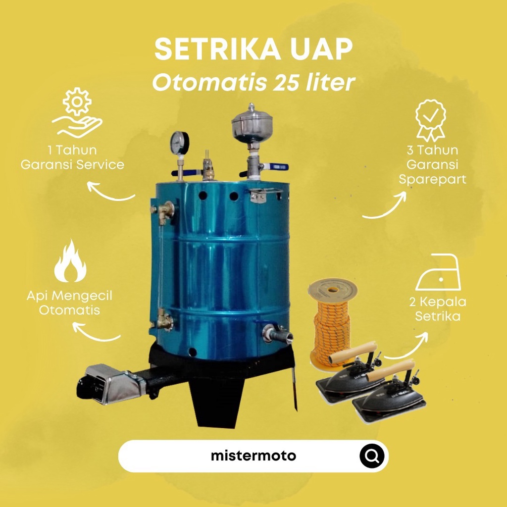 Jual Setrika Uap Gas Boiler 25ltr Otomatis Api dan 2 Meja setrika Uap ...