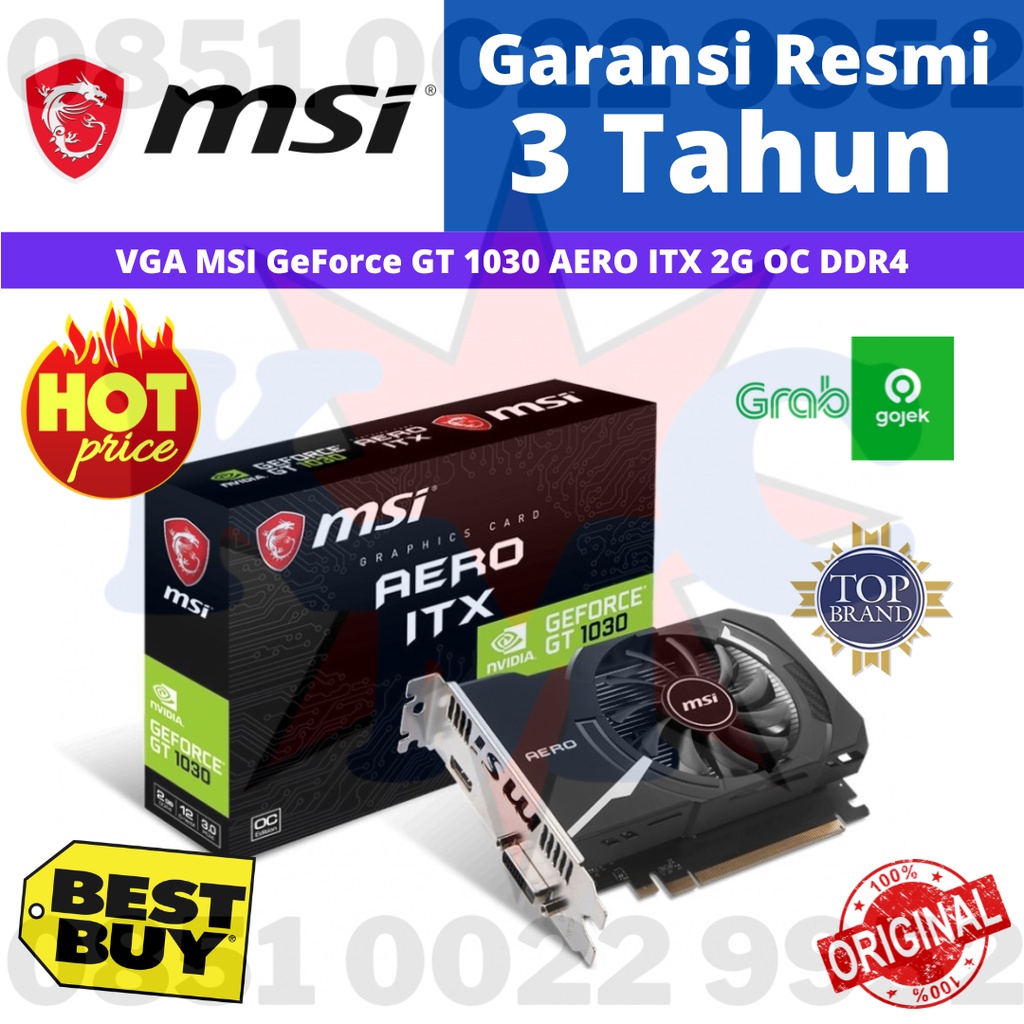 Jual VGA MSI Geforce GT 1030 AERO ITX 2G OC 2GB DDR4 GT1030 Resmi ...