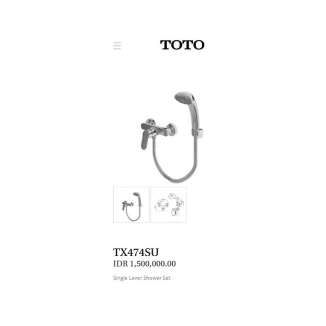 Jual Toto Tx Su Umi Single Lever Shower Set Shopee Indonesia