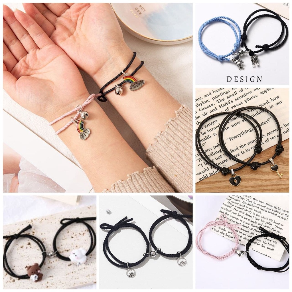 Jual Pcs Gelang Couple Gelang Pasangan Magnet Tali Elastis Gelang