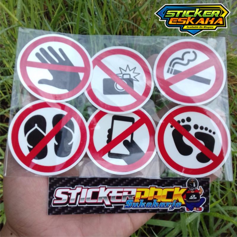 Jual Sticker Dilarang Menyentuh/Merokok/Memotret | Shopee Indonesia