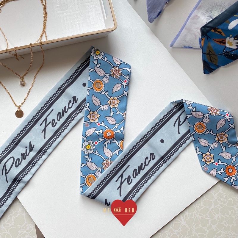 Jual VINTAGE Series Twilly Scarf / Fashion Korean Scarf Semi Silk