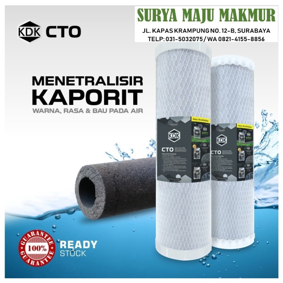 Jual isi filter air CTO karbon Carbon KDK 10" inch murah PENJERNIH