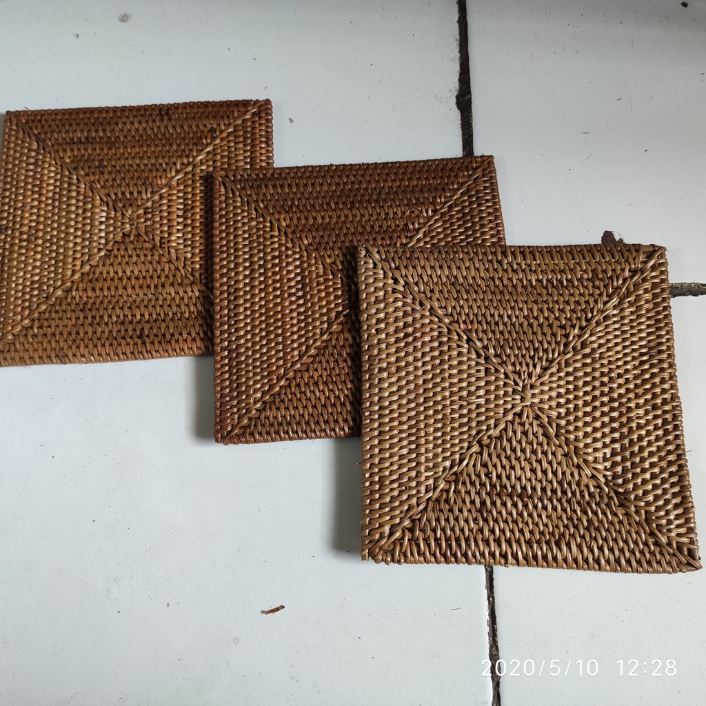 Jual placemat rotan/anyaman rotan/tatakan piring rotan/coaster rotan ...