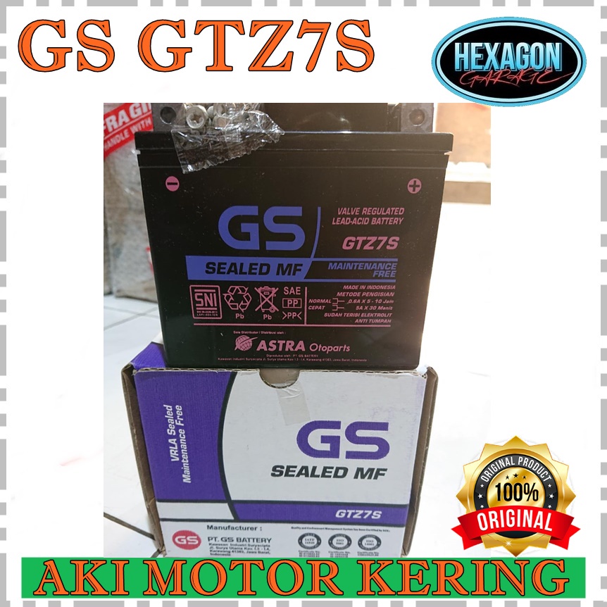 Jual Aki Motor GS GTZ7S Untuk Motor Honda New Sonic 150R, Honda CBR 150