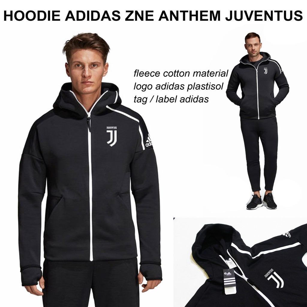 JAKET ADIDAS ZNE BLACK JUVENTUS ANTHEM GRADE ORIGINAL