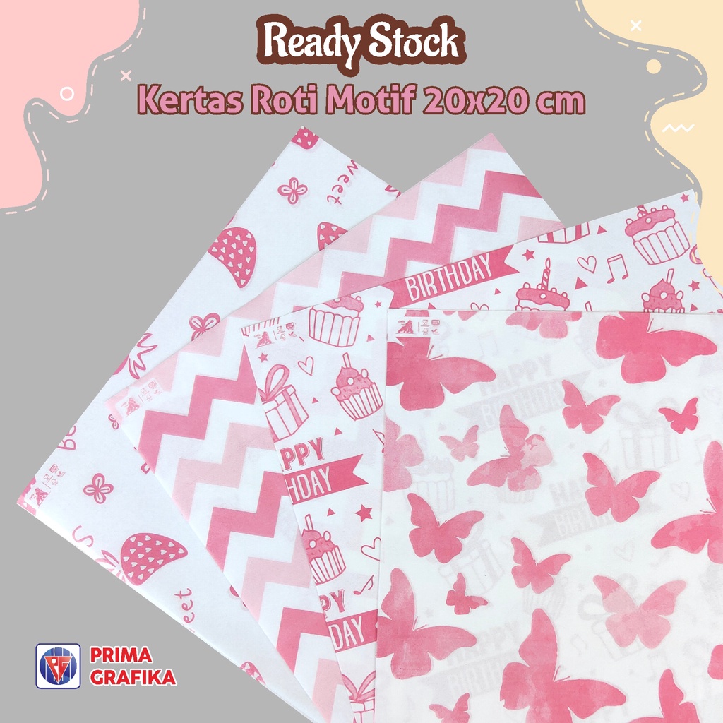 Jual Kertas Roti Motif 20x20 Foodgrade Anti Minyak- Paperwrap/Kertas ...