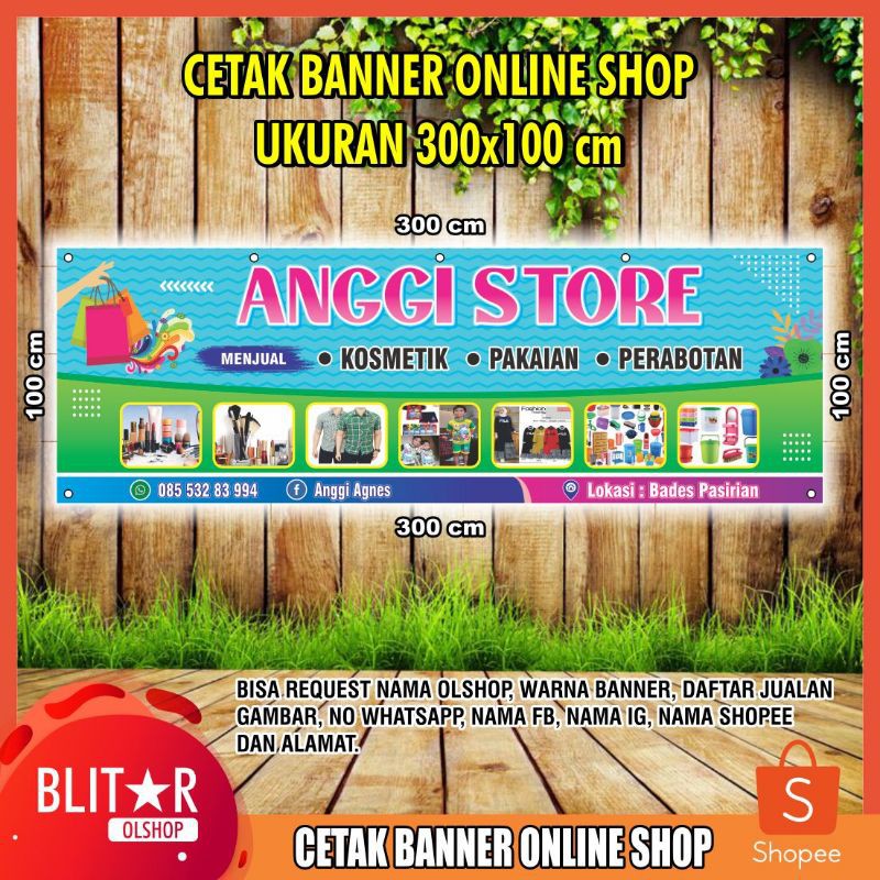 Jual Cetak Banner Olshop Ukuran 300x100 cm | Shopee Indonesia