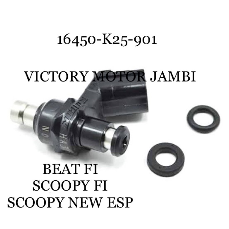 Jual INJEKTOR INJECTOR ASSY FUEL BEAT FI SCOOPY FI 16450-K25-901 HONDA ...