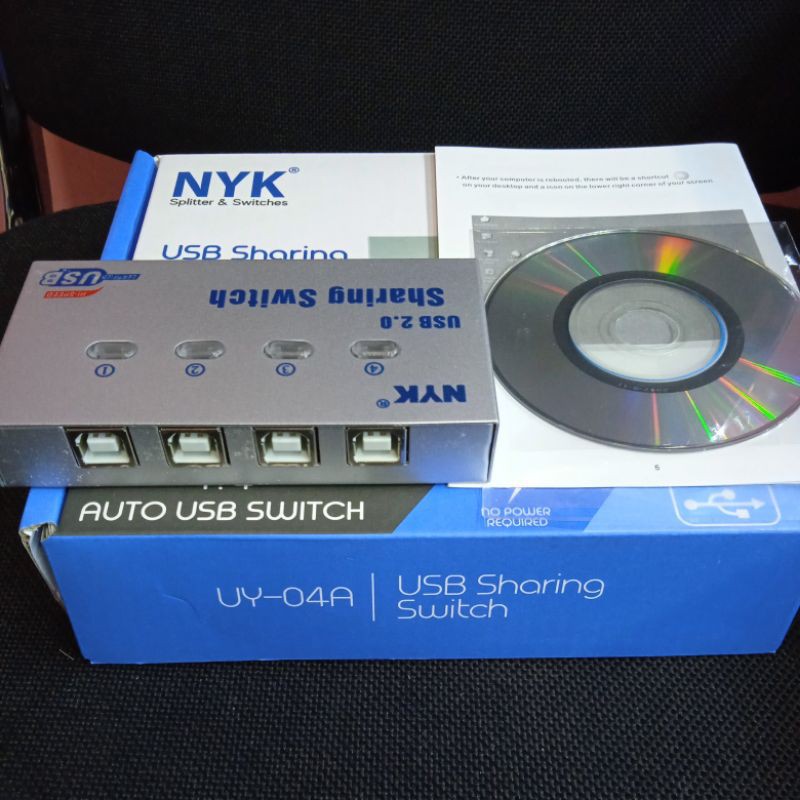 Jual NYK USB Auto Switch 4 port sharing 1 printer 4 pc | Shopee Indonesia